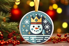 Round Christmas Ornament Sublimation|Clipart Product Image 2