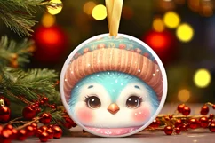 Baby Peacock Christmas Ornament Sublimation PNG Product Image 1