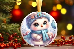 Winter Peacock Digital Painting Sublimation PNG Product Image 3