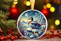 Round Christmas Ornament Sublimation|Clipart Product Image 2