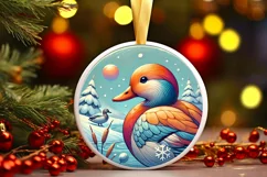 Round Christmas Ornament Sublimation|Clipart Product Image 2