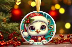 Round Christmas Ornament Sublimation|Clipart Product Image 2