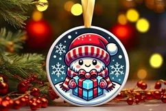 Round Christmas Ornament Sublimation|Clipart Product Image 1