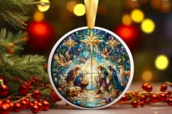 Round Christmas Ornament Sublimation|Clipart Product Image 1