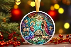 Round Christmas Ornament Sublimation|Clipart Product Image 1