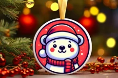 Round Christmas Ornament Sublimation|Clipart Product Image 2