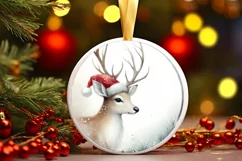 Rein Deer Christmas Ornament Sublimation PNG Product Image 3