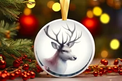 Rein Deer Christmas Ornament Sublimation PNG Product Image 3