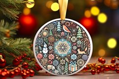 Round Christmas Ornament Sublimation|Clipart Product Image 2