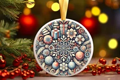 Round Christmas Ornament Sublimation|Clipart Product Image 2