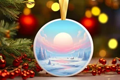 Winter Candy Round Ornament Sublimation PNG Product Image 3