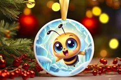 Round Christmas Ornament Sublimation|Clipart Product Image 1