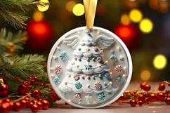 Round Christmas Ornament Sublimation|Clipart Product Image 2