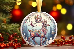 Round Christmas Ornament Sublimation|Clipart Product Image 1