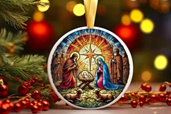 Round Christmas Ornament Sublimation|Clipart Product Image 2