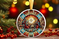 Round Christmas Ornament Sublimation|Clipart Product Image 2