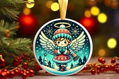 Round Christmas Ornament Sublimation|Clipart Product Image 2