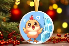 Round Christmas Ornament Sublimation|Clipart Product Image 1