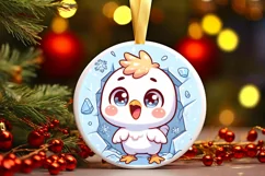 Round Christmas Ornament Sublimation|Clipart Product Image 1