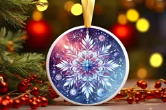 Snow Flake Christmas Ornament Sublimation PNG Product Image 1