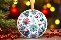 Snow Flake Christmas Ornament Sublimation PNG Product Image 1