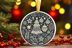 Round Christmas Ornament Sublimation|Clipart Product Image 2