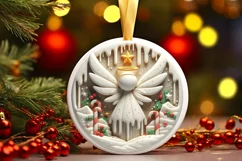 Round Christmas Ornament Sublimation|Clipart Product Image 1