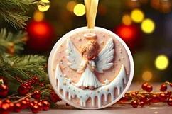 Round Christmas Ornament Sublimation|Clipart Product Image 1