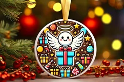 Round Christmas Ornament Sublimation|Clipart Product Image 2