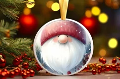 Gnome Christmas Ornament Sublimation PNG Product Image 1