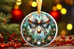 Round Christmas Ornament Sublimation|Clipart Product Image 1