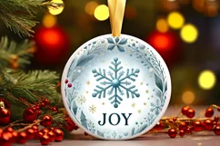 Round Christmas Ornament Sublimation|Clipart Product Image 1