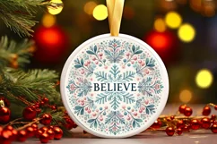 Round Christmas Ornament Sublimation|Clipart Product Image 1