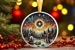 Round Christmas Ornament Sublimation|Clipart Product Image 2