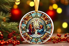 Round Christmas Ornament Sublimation|Clipart Product Image 2