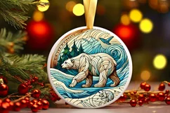 Round Christmas Ornament Sublimation|Clipart Product Image 2