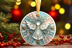 Round Christmas Ornament Sublimation|Clipart Product Image 2