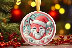 Round Christmas Ornament Sublimation|Clipart Product Image 2