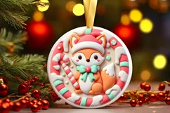 Round Christmas Ornament Sublimation|Clipart Product Image 2