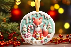 Round Christmas Ornament Sublimation|Clipart Product Image 2