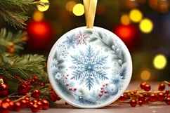 Round Christmas Ornament Sublimation|Clipart Product Image 3