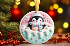 Round Christmas Ornament Sublimation|Clipart Product Image 2