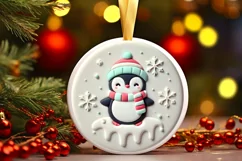 Round Christmas Ornament Sublimation|Clipart Product Image 2