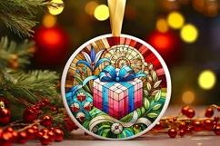 Round Christmas Ornament Sublimation|Clipart Product Image 1