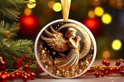 Round Christmas Ornament Sublimation|Clipart Product Image 2