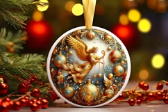 Round Christmas Ornament Sublimation|Clipart Product Image 2