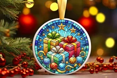 Round Christmas Ornament Sublimation|Clipart Product Image 2
