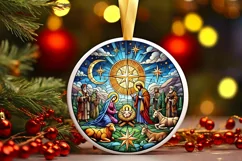 Round Christmas Ornament Sublimation|Clipart Product Image 2