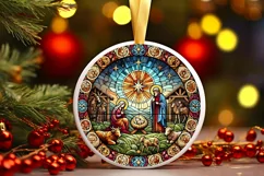 Round Christmas Ornament Sublimation|Clipart Product Image 2