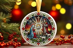 Round Christmas Ornament Sublimation|Clipart Product Image 2